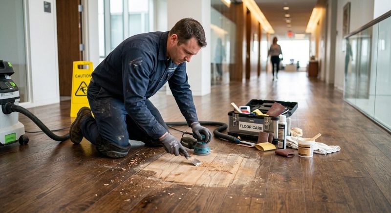 Our team working on Wood Floor Service projects in West Lafayette, IN