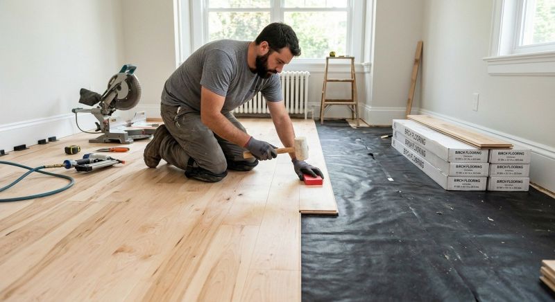 Birch Floor Installation in West Lafayette, IN