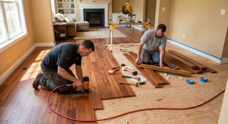 Cherry Floor Installation in Delphi, IN