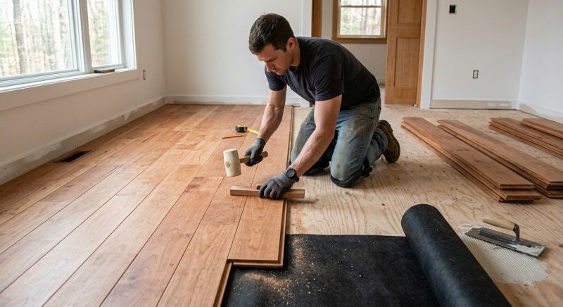 Cherry Floor Installation in West Lafayette, IN