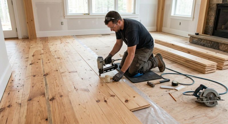 Pine Floor Installation in West Lafayette, IN