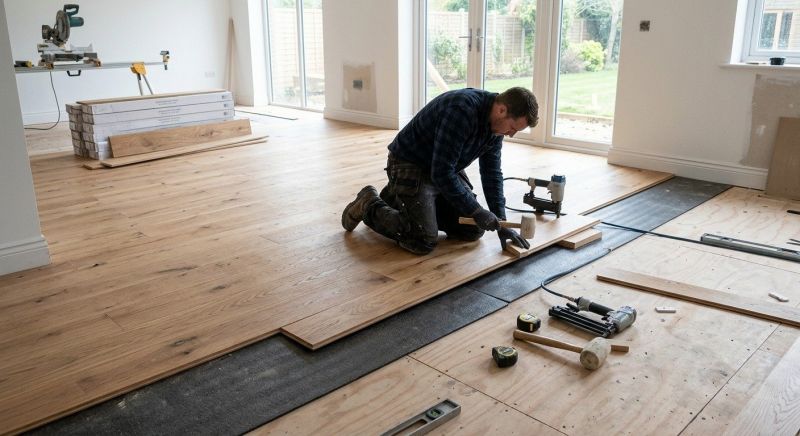 White Oak Floor Installation in West Lafayette, IN